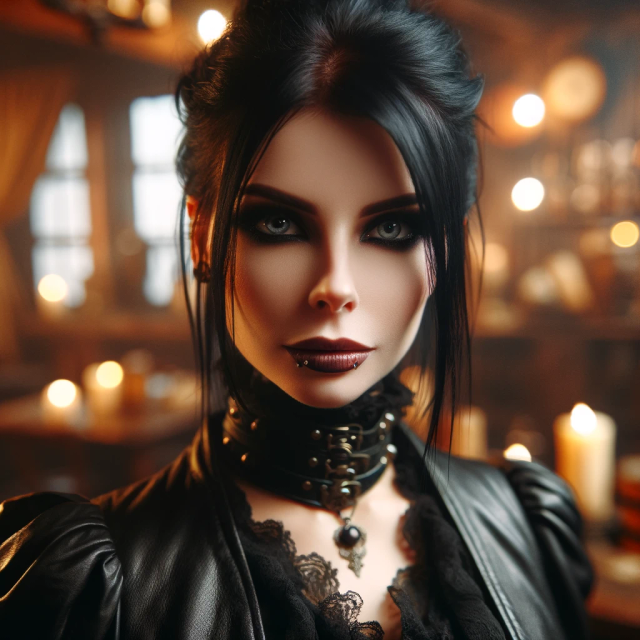 A portrait of a goth.