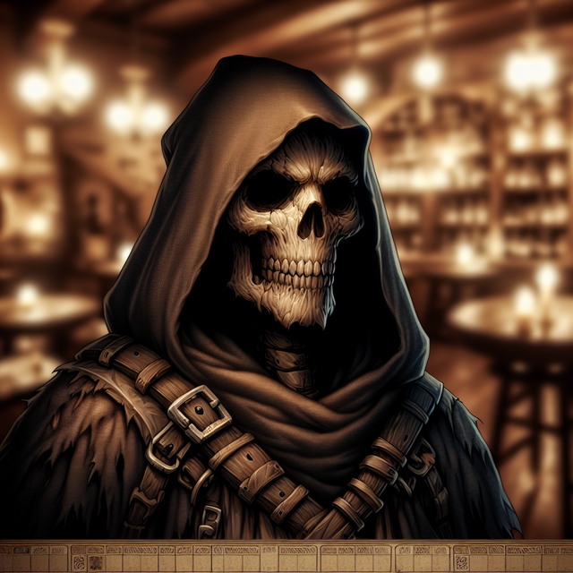 A portrait of a grim reaper.