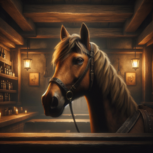 A portrait of a horse.