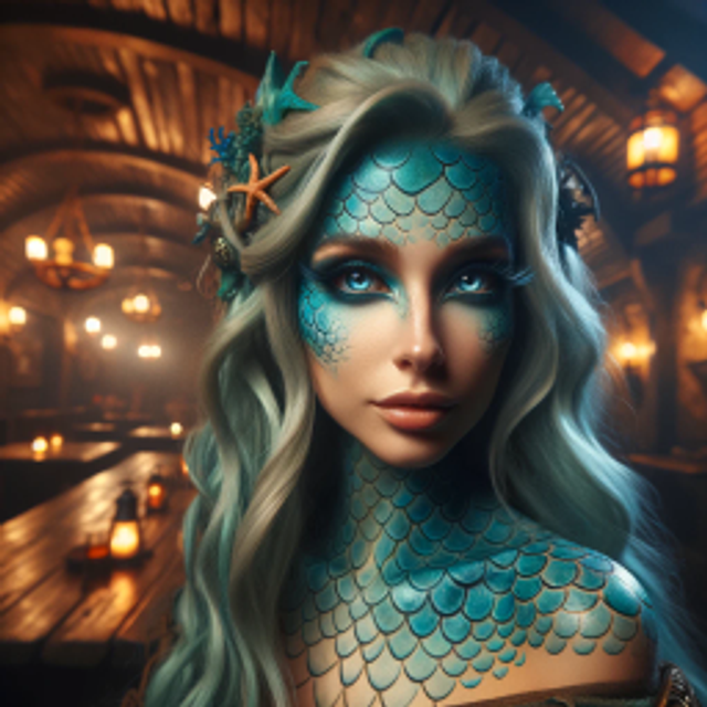 A portrait of a mermaid.