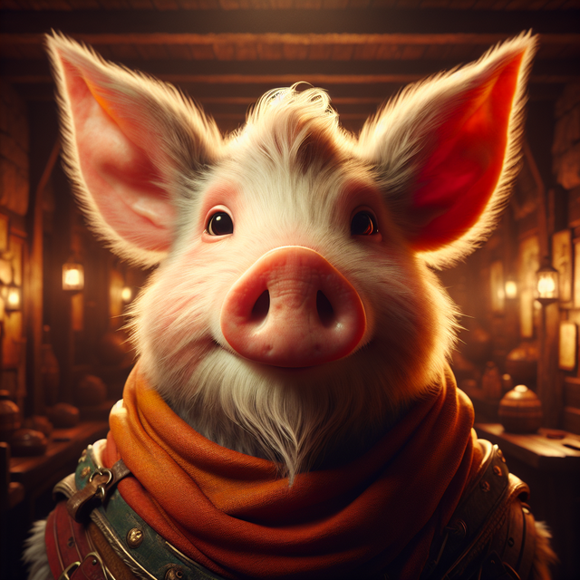A portrait of a pig.