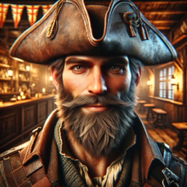 A portrait of a pirate.