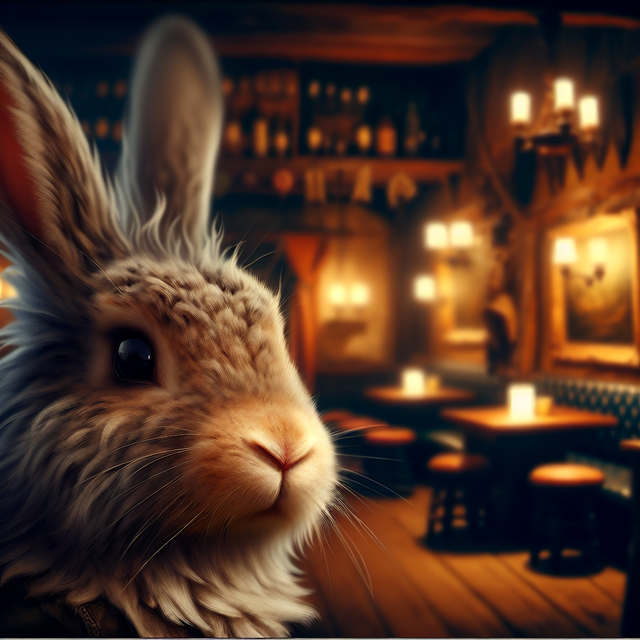 A portrait of a rabbit.