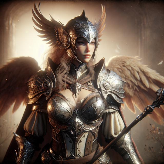 A portrait of a valkyrie.