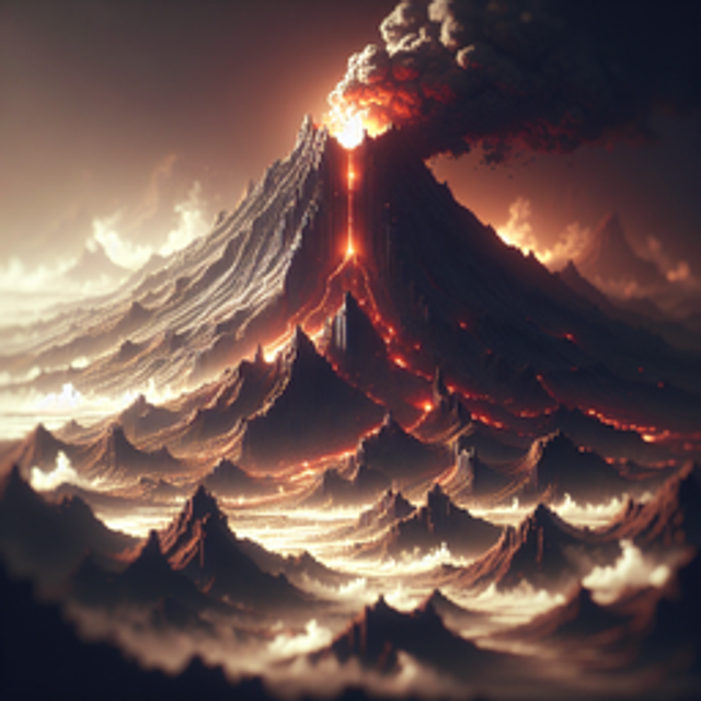 A portrait of a volcano.