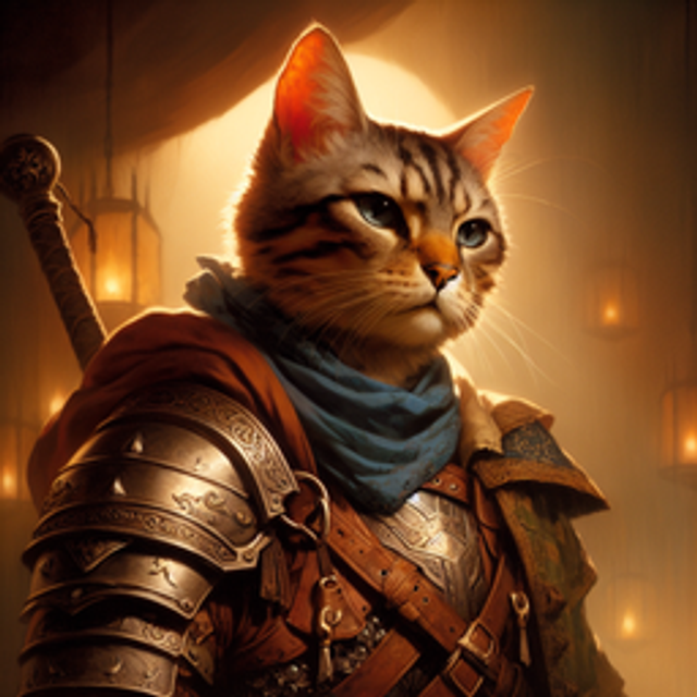 A portrait of a warrior cat.
